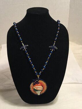 Vintage and very cool Pensacola Beach beaded necklace - US Navy Blue Angels